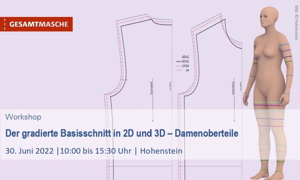 Workshop: Der gradierte Basisschnitt in 2D und 3D – Damenoberteile